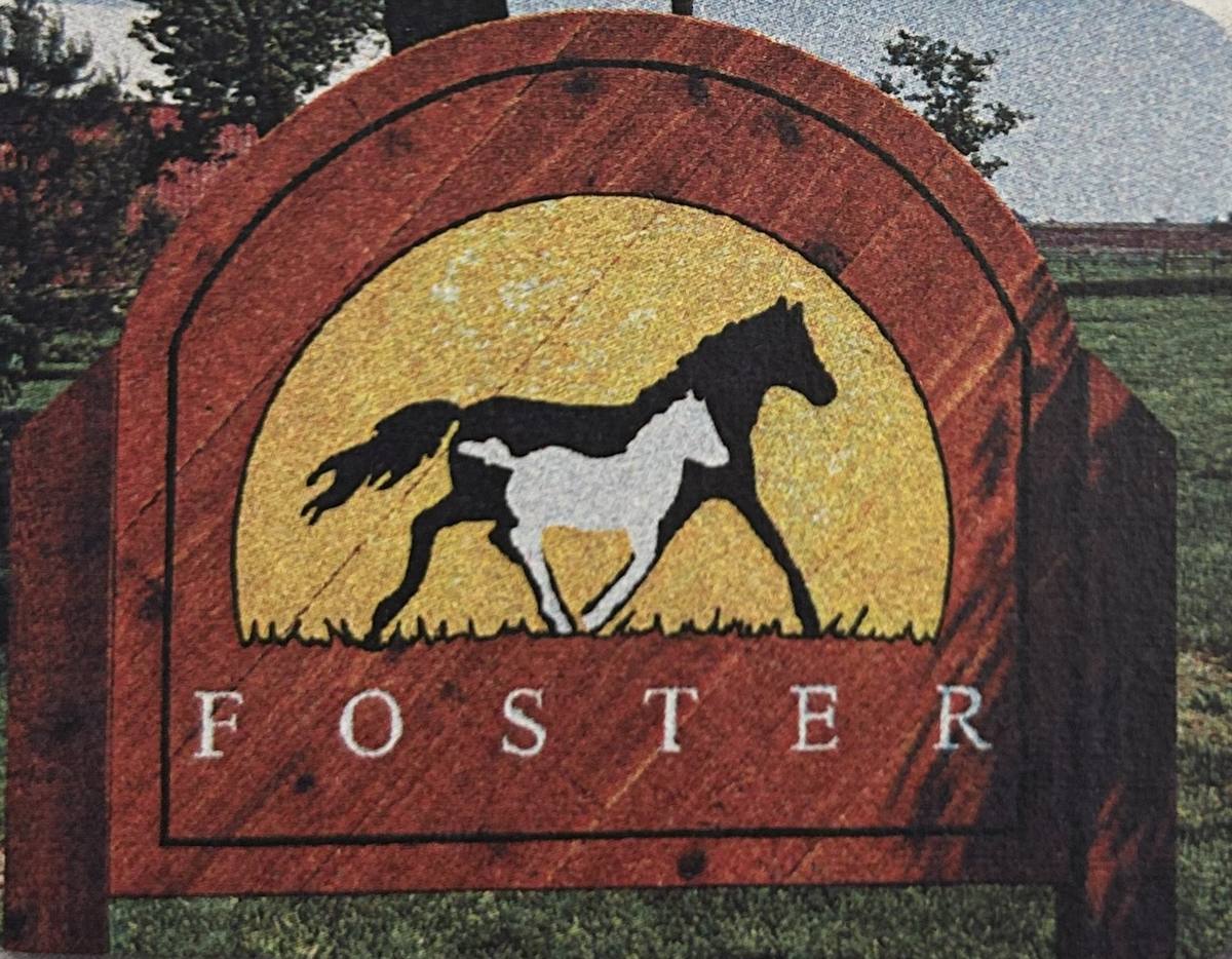 Foster Farm equestrian property sign, Iowa